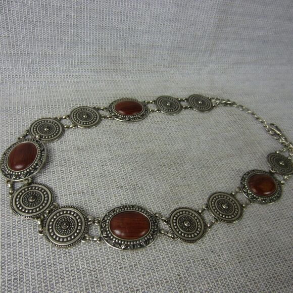 Vintage Concho Belt Womens Large Medallion Wood Chain Western Fashion main image 4